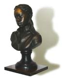 Plaster bust with dark bronze finish